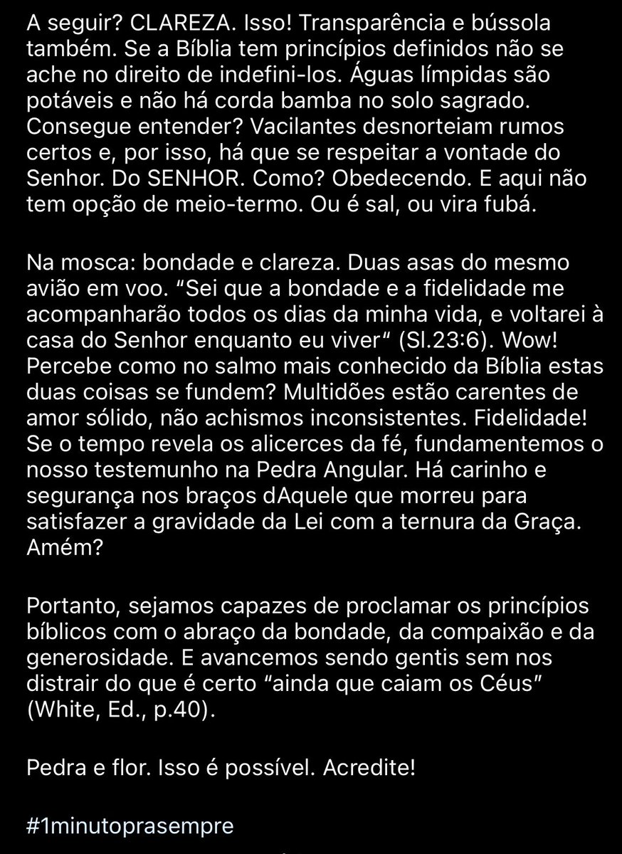 odailson_ucb's tweet photo. A ética é a assinatura do Céu e fazer o certo jamais validará a deselegância ou grosseria. #UmMinutoPraSempre https://t.co/Aka3kkMjI4