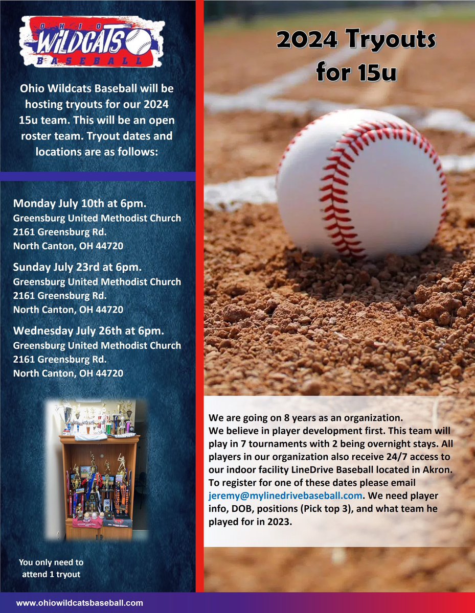 Tryouts for 2024 we will post 16 and 17u this week