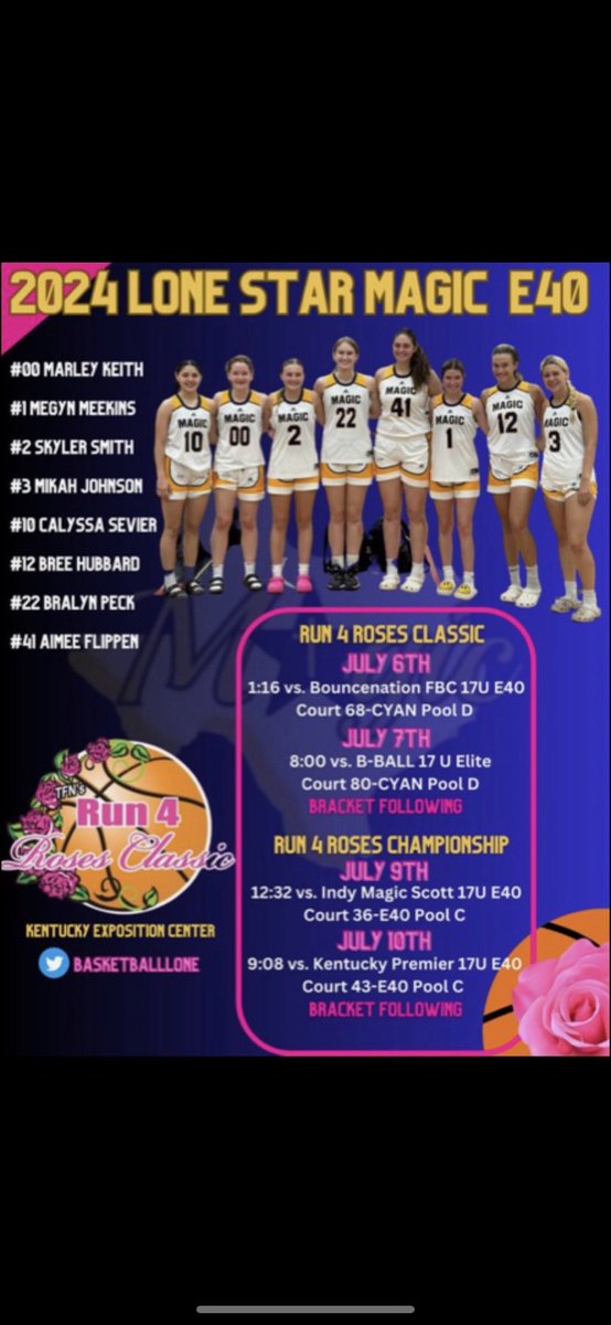 Come out and watch my team at the Run for Roses Classic in Louisville, Kentucky!🏀💙 <a href="/BasketballLone/">Gene Smith</a> <a href="/Elite40League/">Elite 40 League</a> <a href="/Ohio_Basketball/">OhioBasketball.com</a>