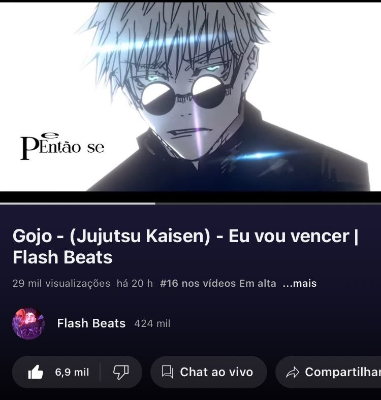 Som do Gojo entrou EM ALTA no yt
Vencemos familia ❤️⚡️
TAMO JUNTO!!!