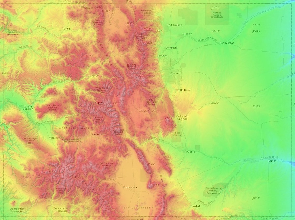 Topographic map of Colorado
topographic-map.com/map-75k/Colora…
#colorado #map #maps #geography #topography #usa #us #relief #terrain #earth #science #nature
