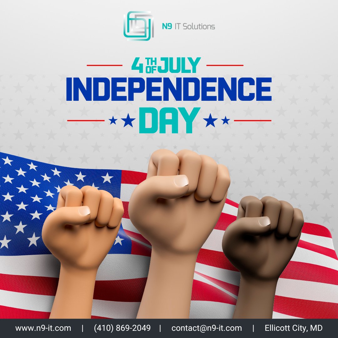 Happy Independence Day! Wishing you a memorable celebration and much joy on this 4th of July. #independenceday #4thofjuly #usa #america #fireworks #fourthofjuly #july4th #freedom #n9itsolutions