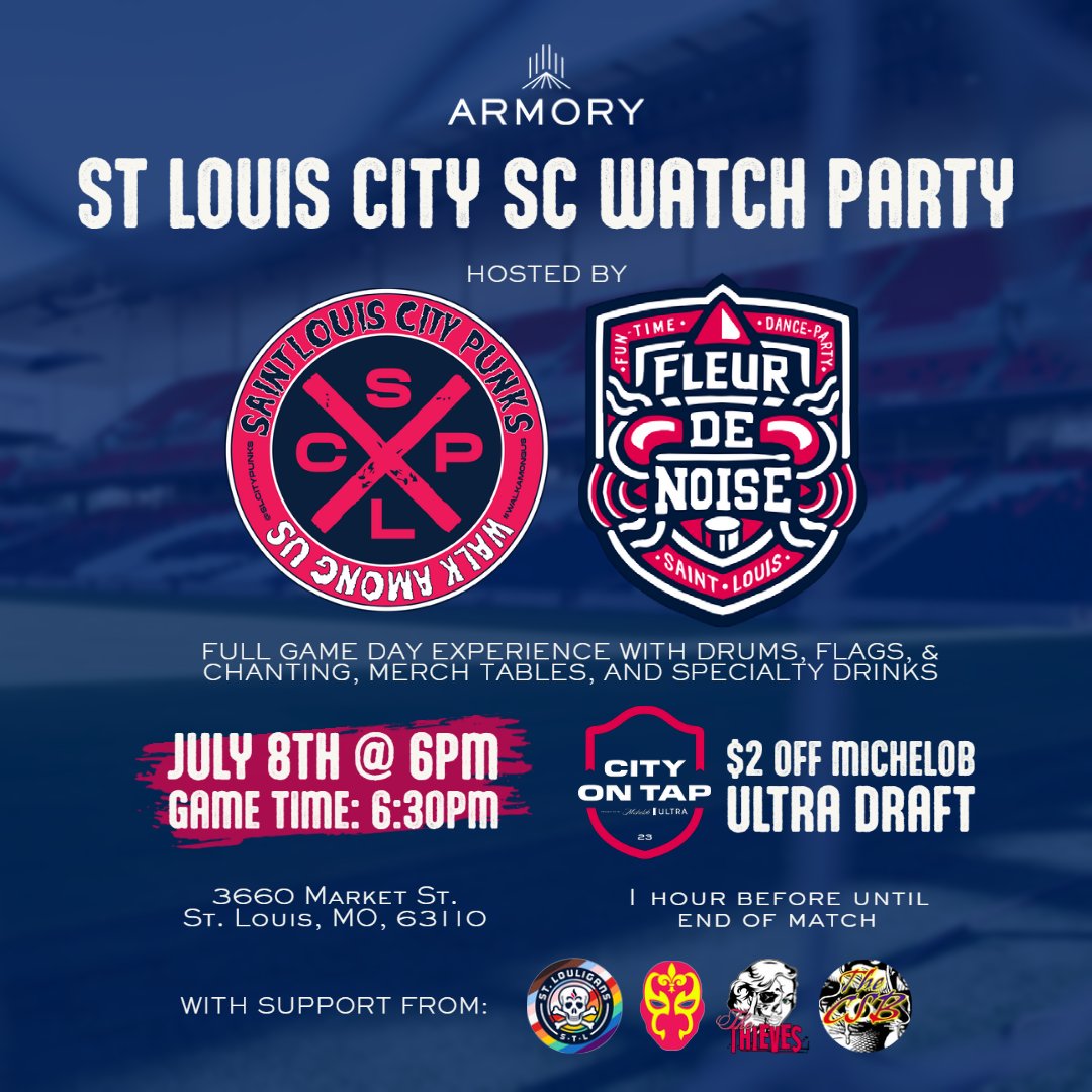 fleurdenoise's tweet photo. We partied on Wednesday, #USMNT won. We partied on Saturday, @stlCITYsc won. Let's do it again! Join us and @SLCITYPunks for a little #FunTimeDanceParty at The Armory this weekend! Special Guests @StLouligans @STLCitySantos and more!
#LiveLoudLocal #GotEachOther #OneOfUs https://t.co/o337llYhWo