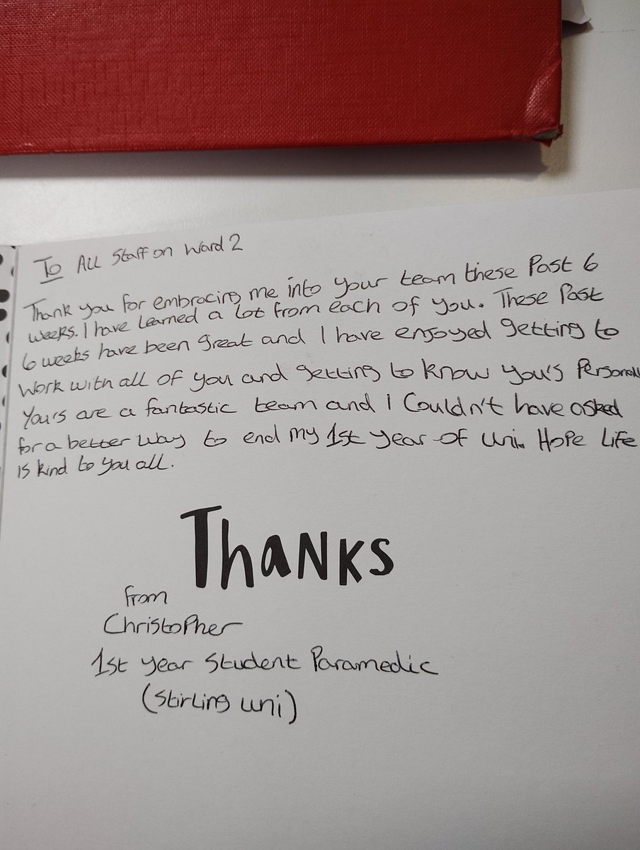 What fantastic feedback from our student paramedic, thanks Chris.#keeplearning#teamwork @FHSCPNursing <a href="/michelleWil67/">michelle williamson</a> <a href="/nhsfife/">NHS Fife</a> <a href="/Salstweeting/">Sally O'Brien</a> <a href="/lynniemc71/">Lynn Barker</a>