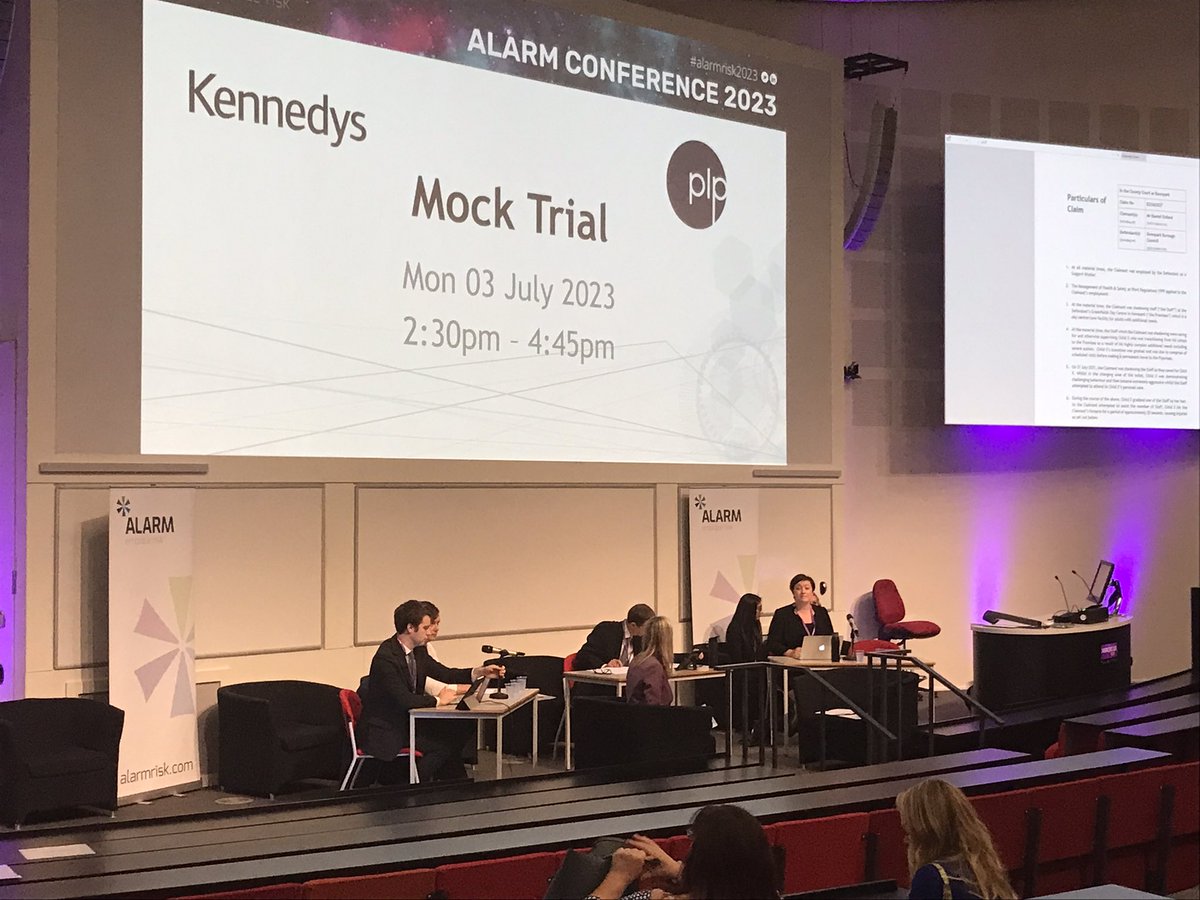 jhammond189's tweet photo. Thoroughly enjoying the @ALARMrisk Conference #mocktrial in collaboration with @KennedysLaw. 

@ParklanePlowden participants  - Judge @CorinPLP and Counsel @SouterCatherine &amp; @PeteYates. 

#personalinjury #law https://t.co/y1drBmaWH0