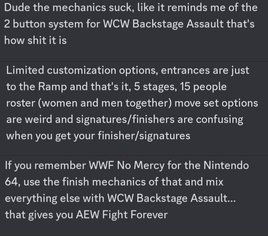 the_pjparty's tweet photo. My friend said this about @AEW 's game #AEWFightForever that just came out. Needless to say I'm not buying it. https://t.co/4XHzRL35kW