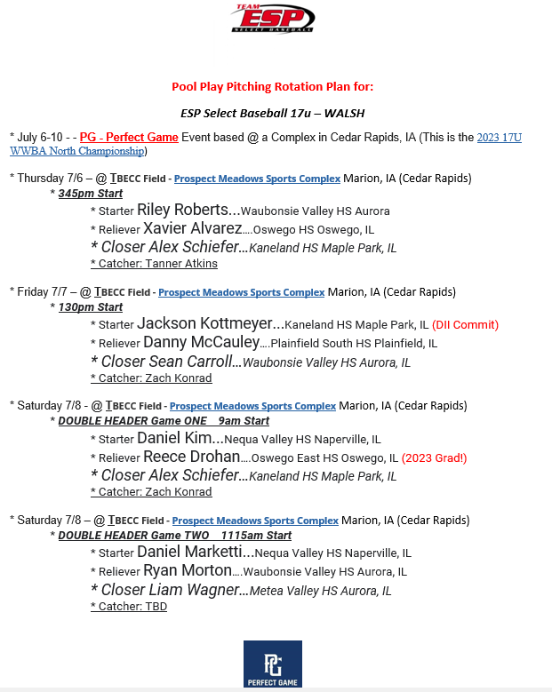 COLLEGE COACHES
Players on the board ready to be seen! Some excellent prospects here... Pitchers &amp; position players
If you're in the Cedar Rapids area - head out and see some Awesome HS baseball!
These 2024s will face some serious competition this week! #ESPTrained <a href="/esp2024black/">ESP2024Black</a>