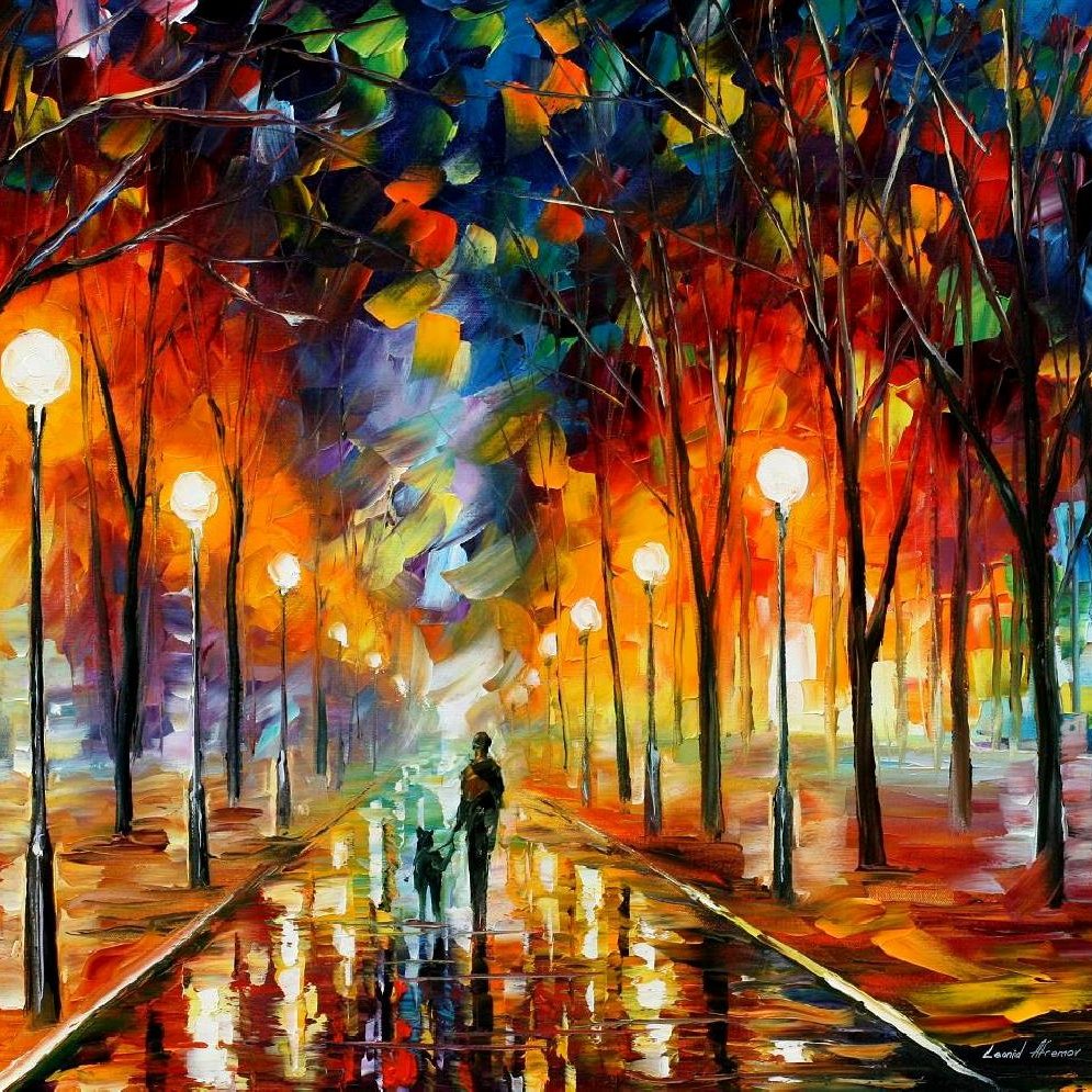 Leonid Afremov on Twitter "Friendship handpainted painting by L.Afremov, only today 168