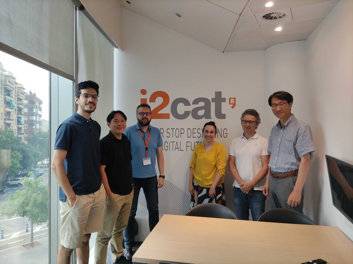 i2CAT's tweet photo. 📣 This morning, #KATECH and #ETRI visited #i2CAT offices to discuss ongoing initiatives and collaboration opportunities regarding #CCAM 🚘 This meeting represented the beginning of an international cooperation to grow together in key research topics like #V2X, #AI and #Cyber ⬇️ https://t.co/WIQx6n8pyJ