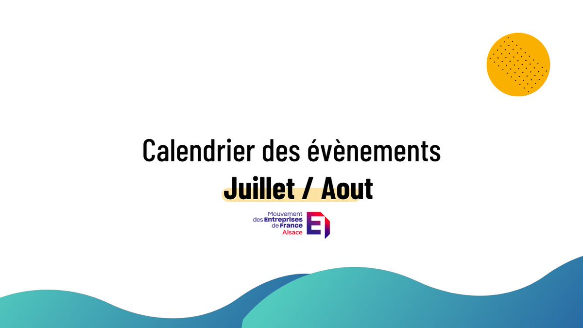 📢 #Agenda ! Le planning des événements du Medef Alsace pour juillet et août est désormais disponible sur notre site internet ! 🗓️
medef-alsace.com/fr/actualite/r…