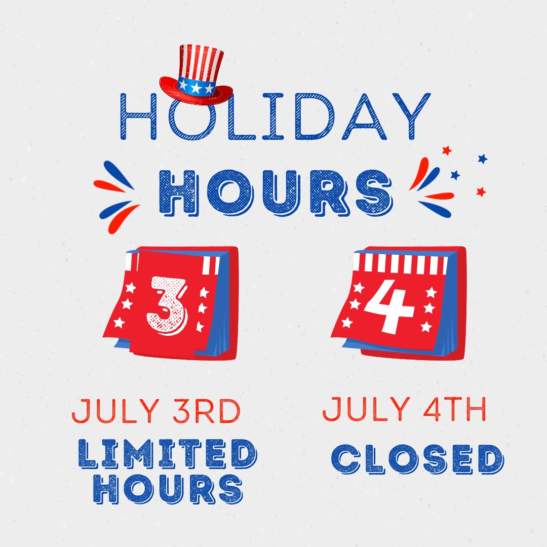 Optimal_PTLV's tweet photo. It may not be a regular grind this July 3rd, but we'll still have some special hours open for you!
We'll see you at your appointment! 🎉 

.
.
.

#HolidayHours #OpenForBusiness #betterwithoptimal #vegaslocal #henderson #summerlin #pahrump #bouldercity https://t.co/OAw3OXCJLQ