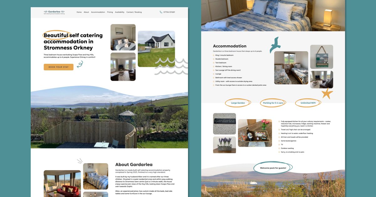Need a website for your b&amp;b or self catering business with a calendar/booking engine that has a unique look and works great on mobile too? We've just finished this brand new WordPress design and development project selfcateringorkney.uk #Orkney #WebsiteDesign #SCOTLAND