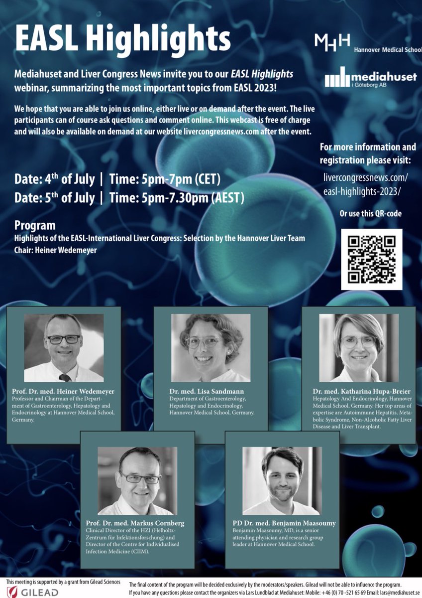 Maasoumy_liverlab (@maasoumy_lab) on Twitter photo 🚨EASL Highlights webinar
🕔 4th of July, 5pm-7pm (CET)
Tune in tomorrow for a summary of the most important topics from #EASLCongress, presented by the Hannover Liver team <a href="/HeinerWedemeyer/">Heiner Wedemeyer</a> <a href="/CornbergMarkus/">Markus Cornberg</a> <a href="/b_maasoumy/">Benjamin Maasoumy</a>!
➡️ register at livercongressnews.com/easl-highlight…
#livertwitter 🚨EASL Highlights webinar
🕔 4th of July, 5pm-7pm (CET)
Tune in tomorrow for a summary of the most important topics from #EASLCongress, presented by the Hannover Liver team <a href="/HeinerWedemeyer/">Heiner Wedemeyer</a> <a href="/CornbergMarkus/">Markus Cornberg</a> <a href="/b_maasoumy/">Benjamin Maasoumy</a>!
➡️ register at livercongressnews.com/easl-highlight…
#livertwitter