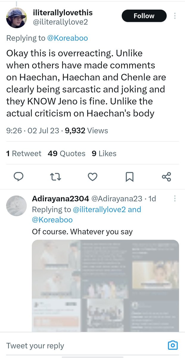 attlybylle's tweet photo. yeah of course because haechan stans are supporting his fatphobic behaviour 
"didn't give excuses" 😂 https://t.co/aughTjfPO2