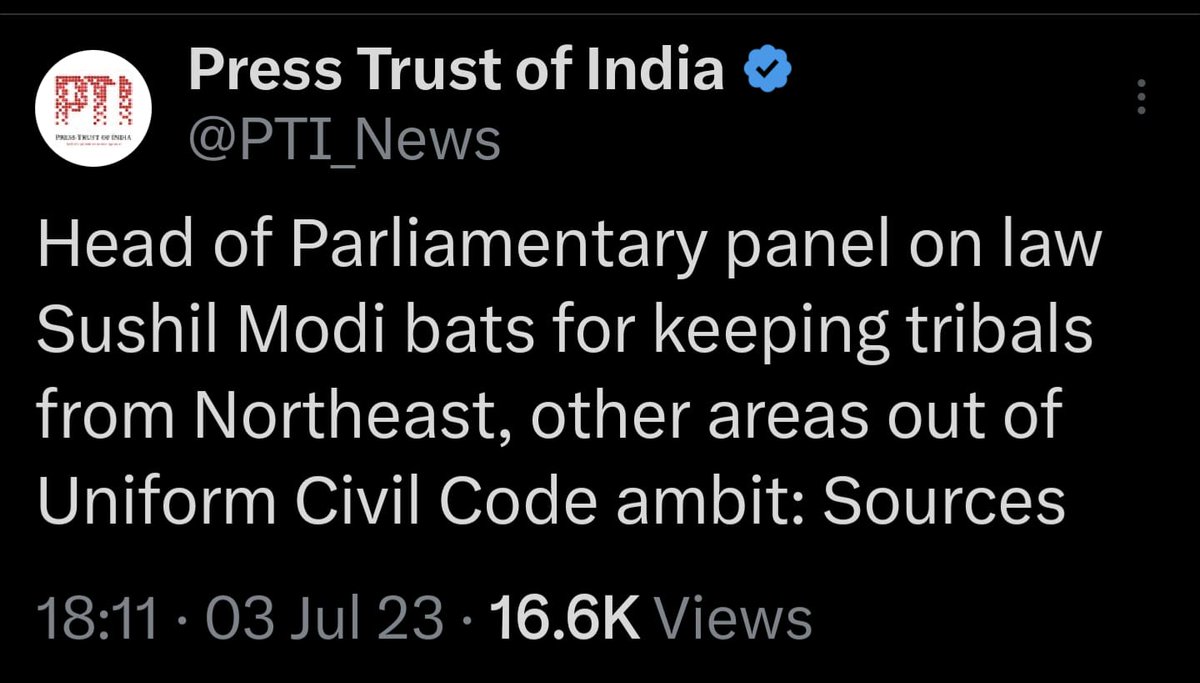 sachin181273's tweet photo. @AbhishBanerj Ye le #ModiSlave... ur #UCC has started falling apart even before it began 🤣👇 ... Now u will say Tribals r not Indians 🤣🤣 or ...u wil say " Modi ne kiya hai to kuch soch ke kiya hoga" 🤣🤣🤣 https://t.co/5eLIi8Xrwy