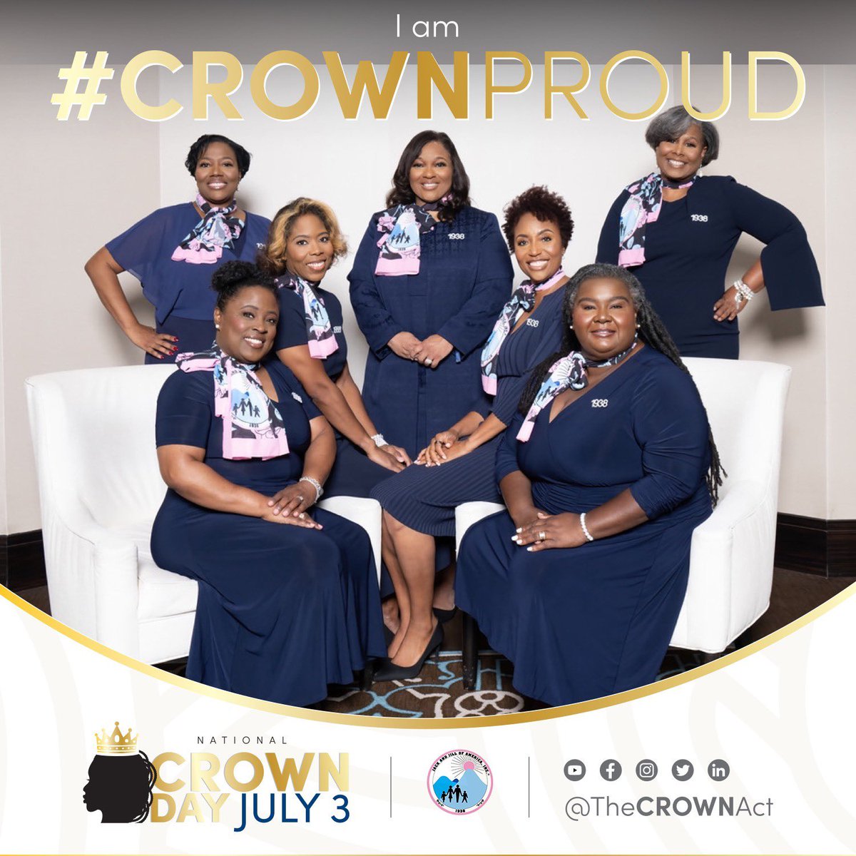The Jack and Jill Inc. National Executive Board is #CROWNProud! 

Celebrate National CROWN Day today - July 3rd by wearing your CROWN and posting your picture with this National CROWN Day Frames. Visit @thecrownact for more information. #jackandjillinc #CROWNProud #PassTheCROWN