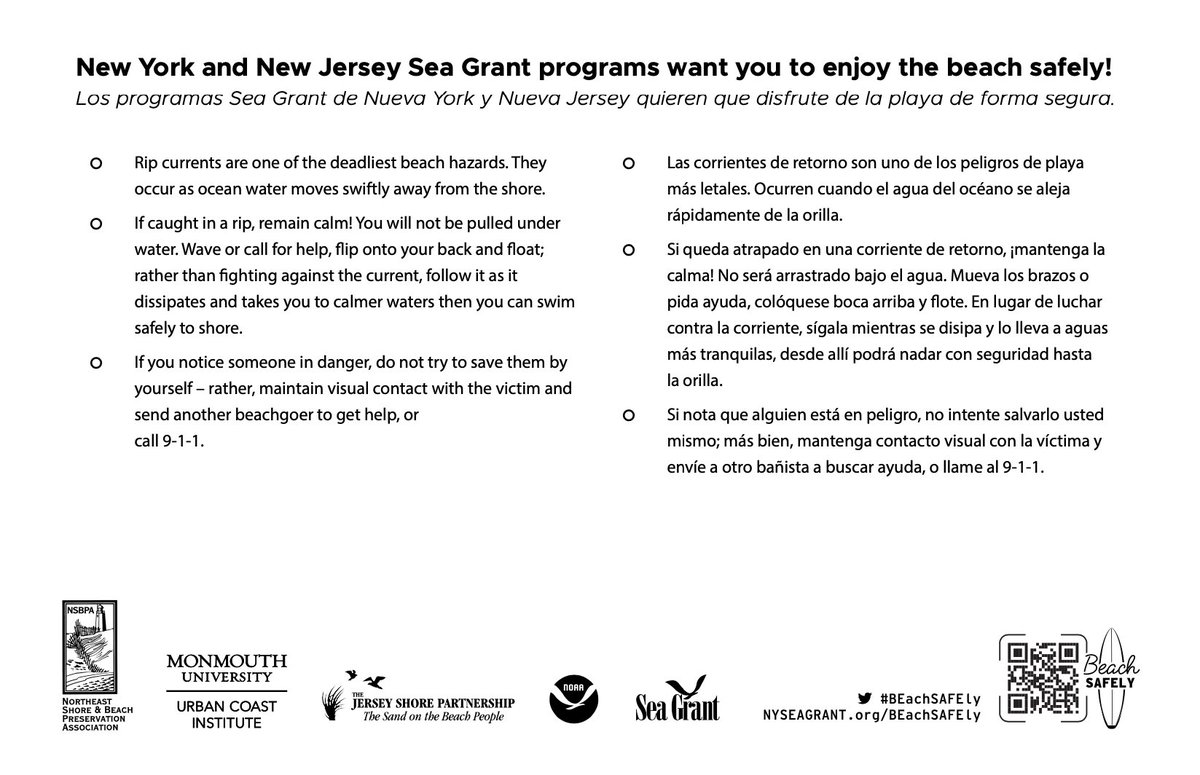 If caught in a #RipCurrent, which occurs as ocean water moves swiftly away from the shore, remain calm nyseagrant.org/beachsafely, nyseagrant.org/ripcurrents <a href="/NOAA/">NOAA</a> <a href="/SeaGrant/">NOAA Sea Grant</a> reminds you to #BEachSAFEly, stay safe, have fun! <a href="/nyseagrant/">New York Sea Grant</a> <a href="/uslifesaving/">United States Lifesaving Association</a> <a href="/NOAAeducation/">NOAA Education</a> <a href="/NWS/">National Weather Service</a> <a href="/WRNAmbassadors/">NOAA WRN Ambassadors</a>