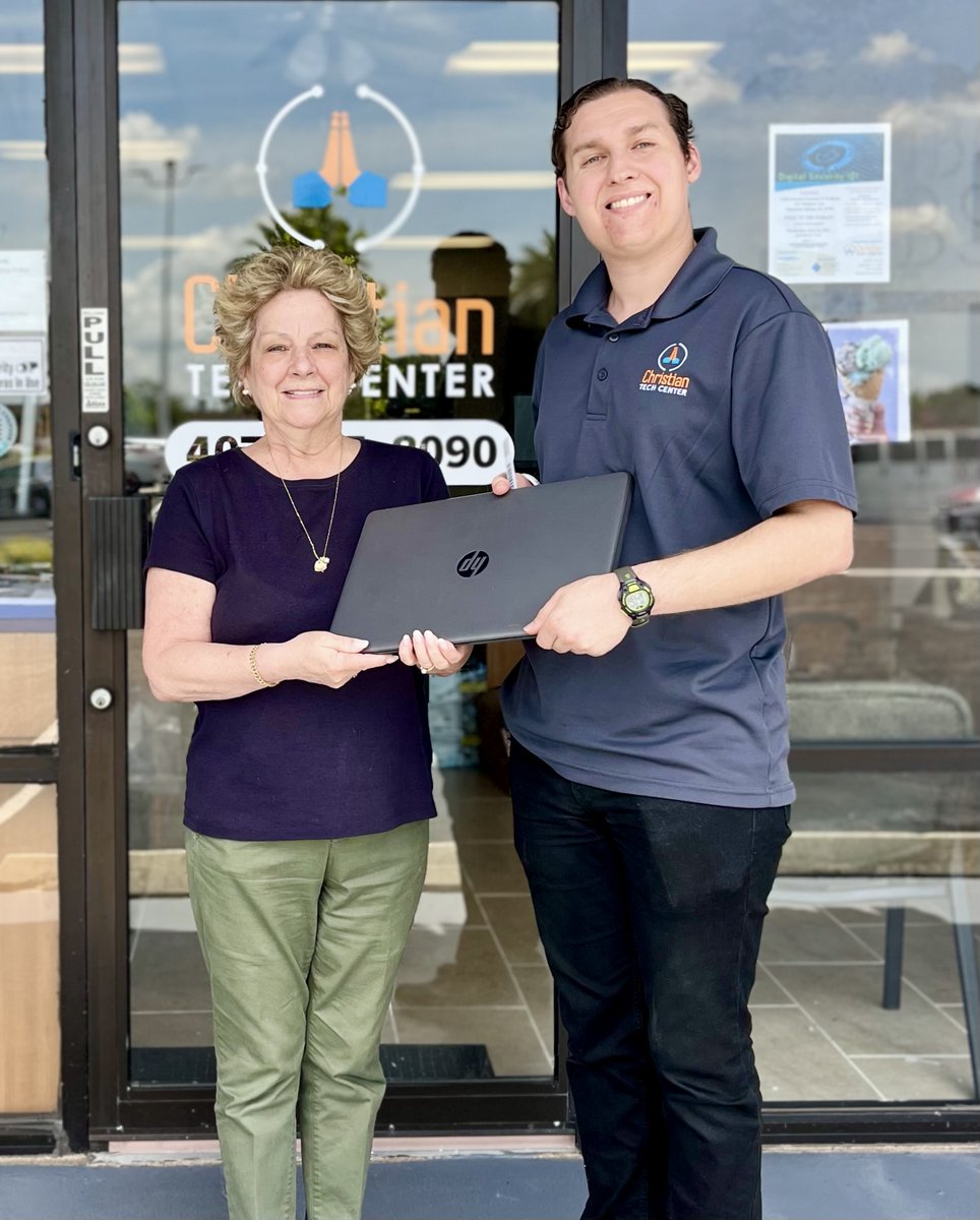 Glad to be able to help Cyndy Kingston and the Seniors Intervention Group with another urgent laptop need! #christiantechcenter #seniorsinterventiongroup #teamwork #helpingthoseinneed #community #interagencypartners #doitforjesus #nonprofit #longwood #strongwood