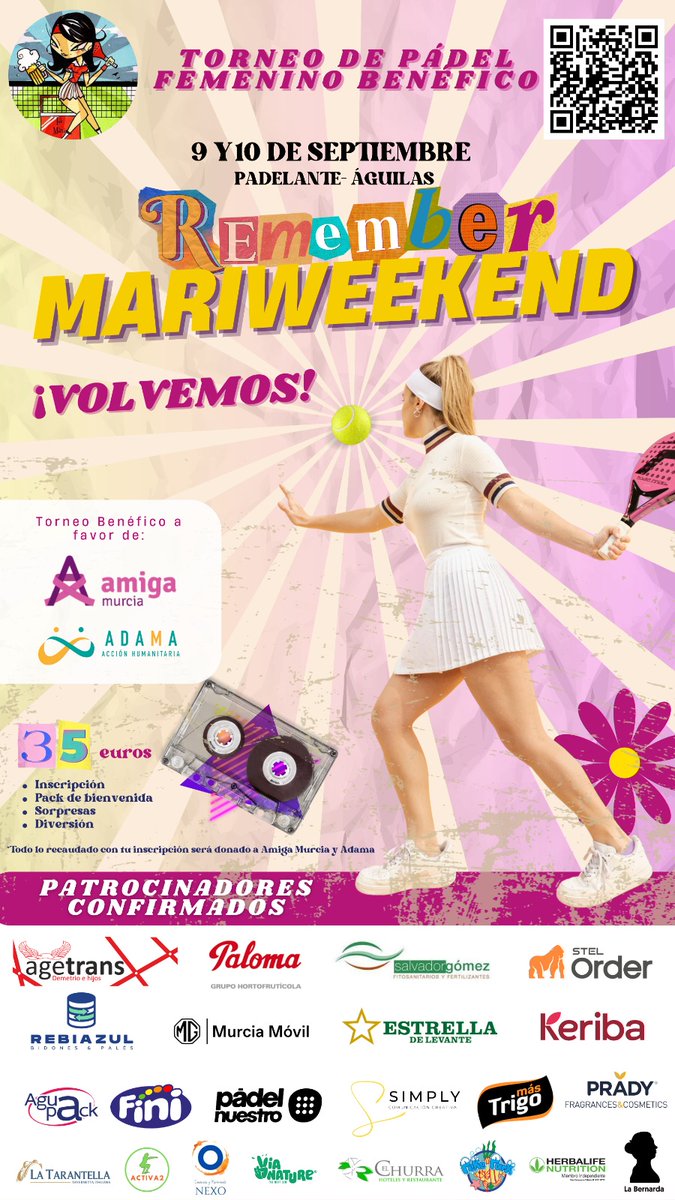 ClabMaris's tweet photo. Ahora sí que sí, comienza la verdadera cuenta atrás! Un torneo, un evento...aseguramos un fin de semana único a todas las participantes! 

¿Quieres saber más? https://t.co/5qURtMubNk