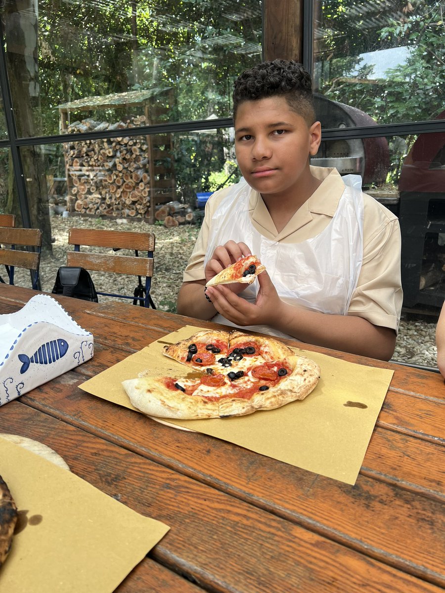 M__Sierra's tweet photo. Kids learned how to make Napolitana style homemade pizza and pasta noodles from scratch. Italy is on another level. https://t.co/R29YVif19m
