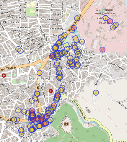 180 shops and amenities were created or updated in Prizren during #foss4g2023. Not bad, given it was not an @openstreetmap conference! Thanks to everyone who mapped!