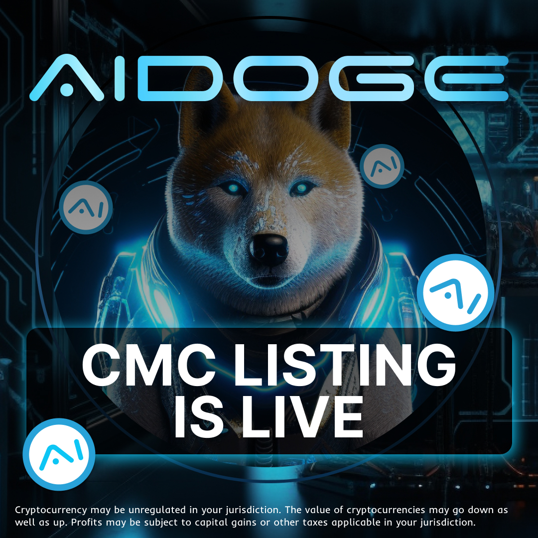aidogecrypto's tweet image. Important update #AiDogeArmy! 👏
We’re happy to announce that #AiDoge has officially been listed on @CoinMarketCap 🚀
Check it out at 👉bit.ly/AiDogeCMC
#MemeCoin #AltGem #Web3 #Alts