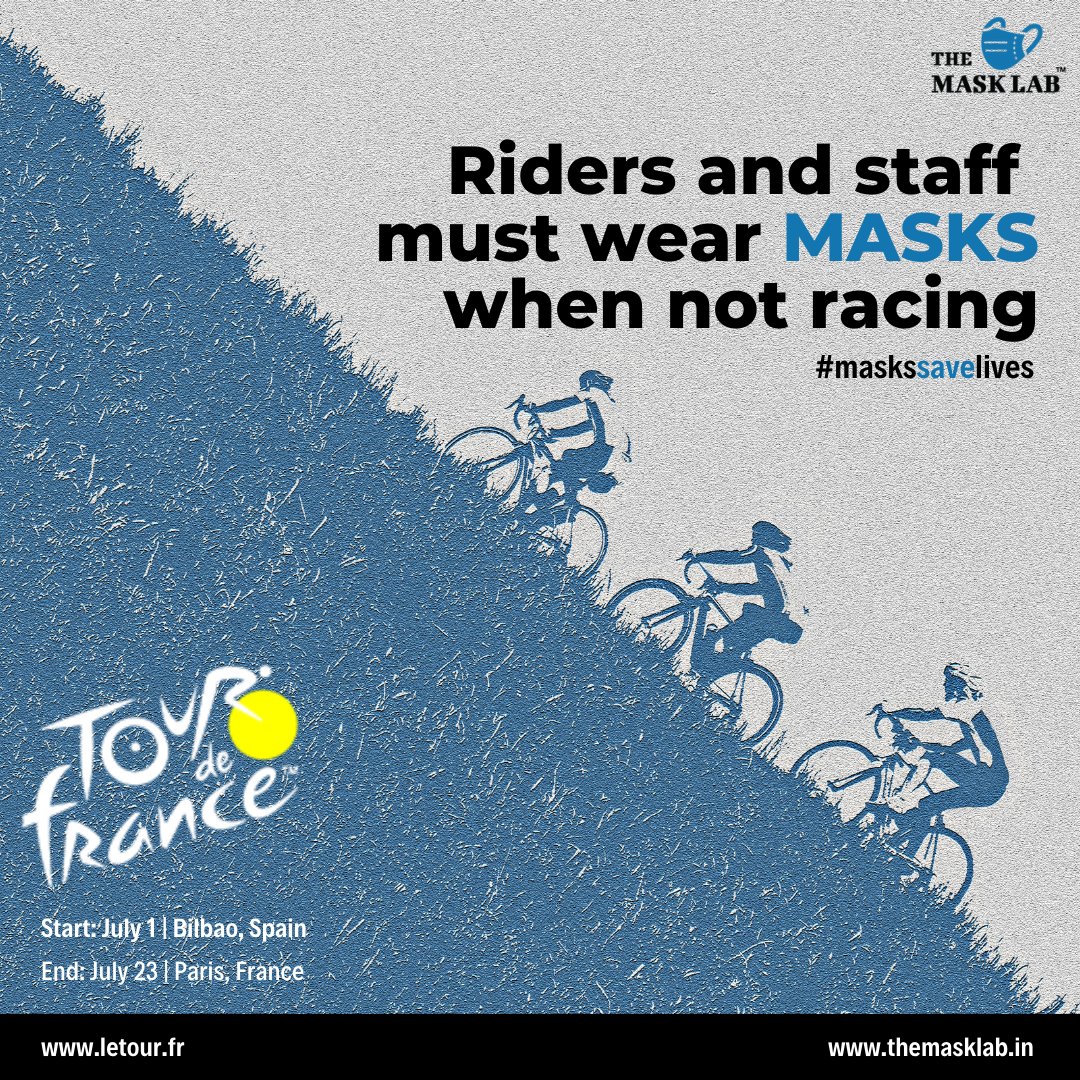 TheMaskLabIndia's tweet photo. The Amaury Sport Organization, responsible for organizing the #TourDeFrance2023, has described the newly implemented #mask measures in both #France and #Spain, where the race commences, as "preventive" due to #COVID19 concerns.

😷 https://t.co/osDzJRoWBR https://t.co/1n7nmtnWGo
