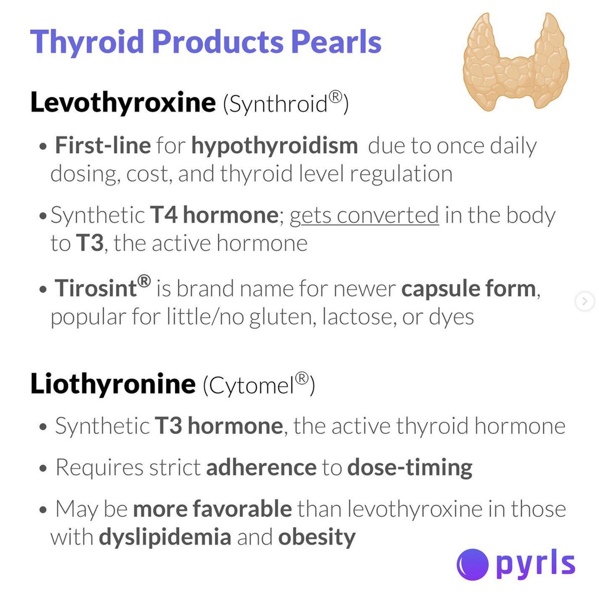 PyrlsApp's tweet image. Thyroid Product Pearls 🔮✨

Info from your @PyrlsApp 📱

#TwitteRx #MedTwitter #EndoTwitter