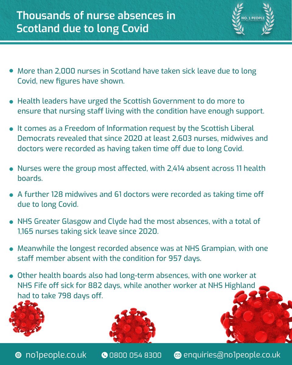 Scotland's nursing heroes face a new challenge as over 2,000 nurses take sick leave due to long Covid. Let's come together to support these dedicated healthcare professionals during their time of need. 💙🌡️ #LongCovid #SupportOurNurses #HealthcareHeroes