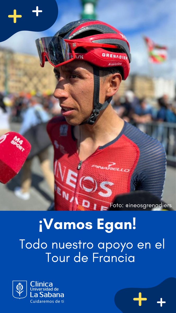 Clínica Unisabana (@clinicausabana) on Twitter photo Enviamos todo nuestro apoyo a <a href="/EganBernal/">Egan Arley Bernal</a>, el mejor ciclista colombiano de la carrera. Su disciplina y dedicación son ejemplo de superación. Estamos seguros de que seguirá destacándose por su excelente desempeño en el Tour de Francia. #TDF2023📷 #eganbernal #Ciclismo Enviamos todo nuestro apoyo a <a href="/EganBernal/">Egan Arley Bernal</a>, el mejor ciclista colombiano de la carrera. Su disciplina y dedicación son ejemplo de superación. Estamos seguros de que seguirá destacándose por su excelente desempeño en el Tour de Francia. #TDF2023📷 #eganbernal #Ciclismo
