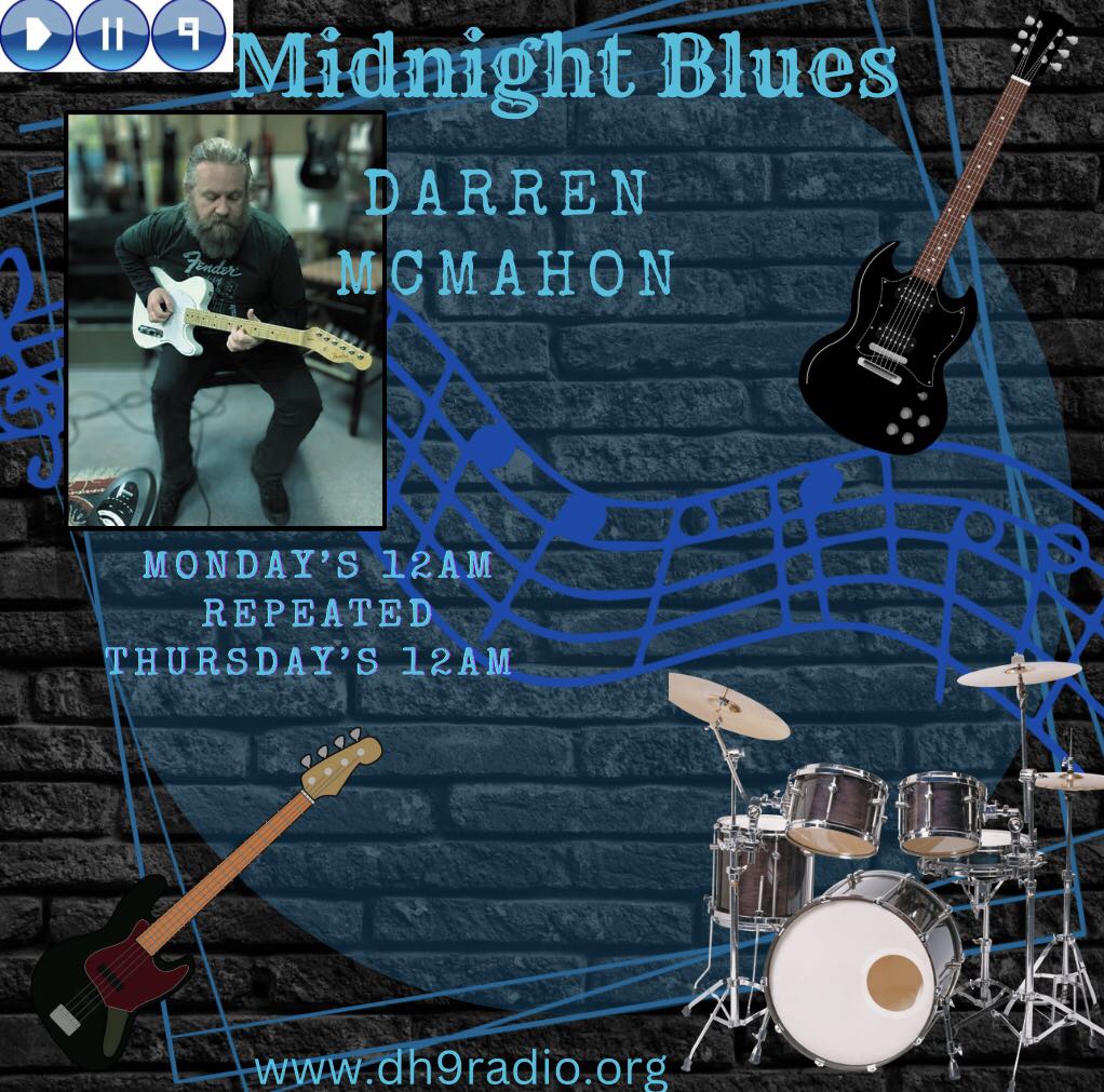Dh9Radio's tweet photo. A good one for the night owls. Tonight at 12 am you can catch some blues music on Dh9radio with Darren. 🎧 https://t.co/ZN1OVq4tqM