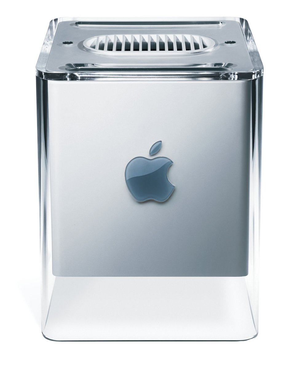 BasicAppleGuy's tweet photo. “Put on ice.”
July 19, 2000 - July 03, 2001
Available for just 349 days, the Apple G4 Cube was discontinued less than a year after its release, selling less than 150,000 units. https://t.co/Qyi5xe0Yyn
