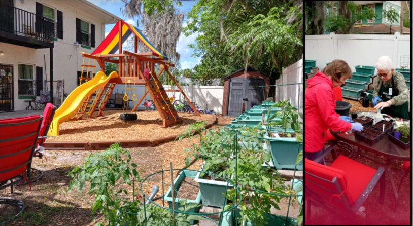 Thank you to the lovely volunteers from the Victoria Gardens Women's Club for volunteering their time to tend the vegetable garden at the #FamilyRenewCommunity #DeLand residential campus for families experiencing homelessness. What a blessing!  #VolusiaCounty #homelessfamilies