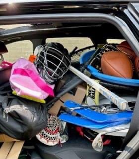 The Sachem East National Renaissance Student Leadership Club collected gently used sports equipment, as well as arts and craft supplies, for the children at Little Flower Children Services in Wading River. Staff, faculty &amp; students donated enough equipment to fill two truckloads.