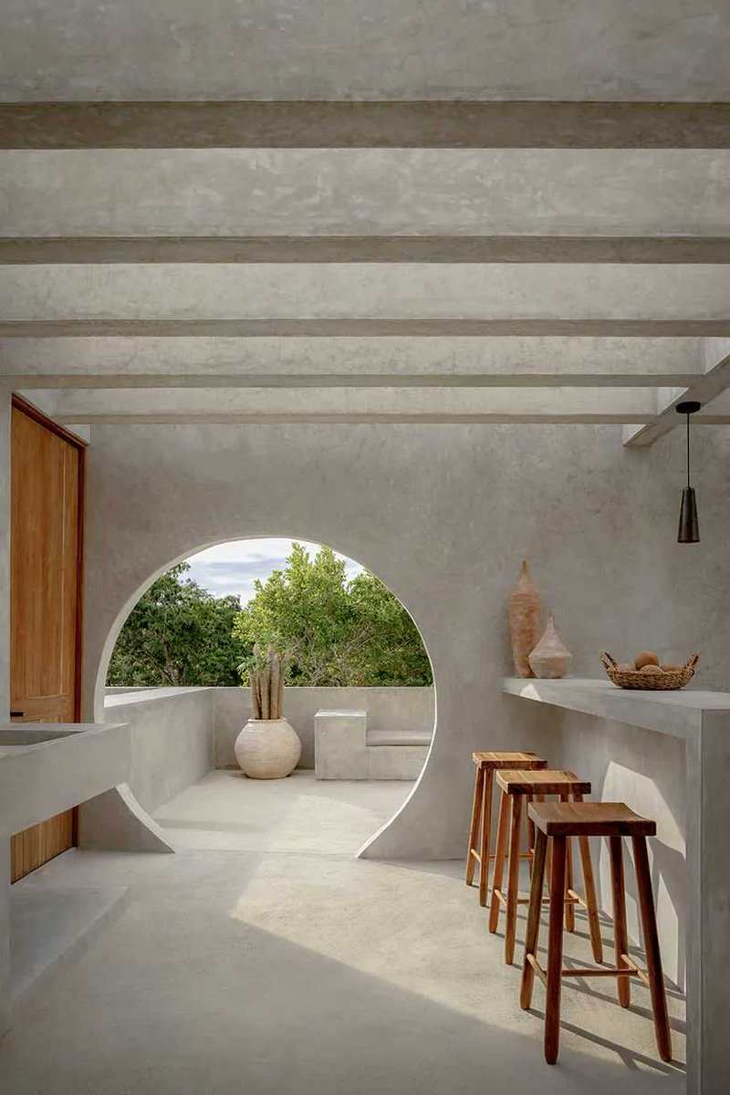 ApocalypticDong's tweet photo. a habitable sculpture: espacio 18 infuses brutalist-inspired villa in mexico with lush greenery #communitybuilding #NatureForResilience #Unionization #CO2  
Original: designboom https://t.co/zr14ULgXro