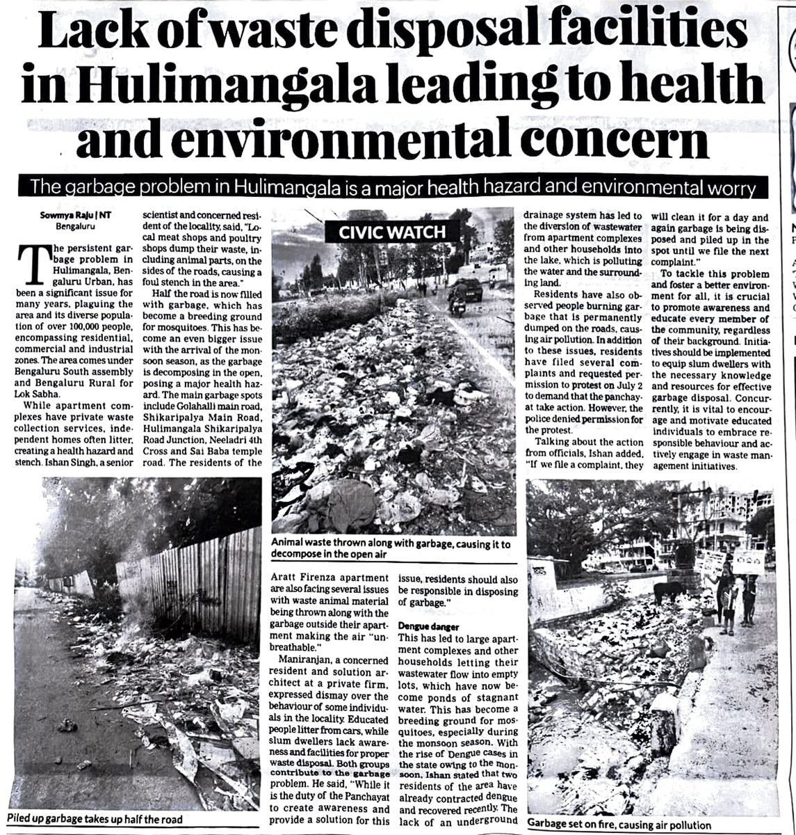 SowmyaRaju3009's tweet photo. Here are some of the struggles the residents of @Namma_ECity face on a daily basis

#garbage #Hulimangala https://t.co/mAoKKecSCh