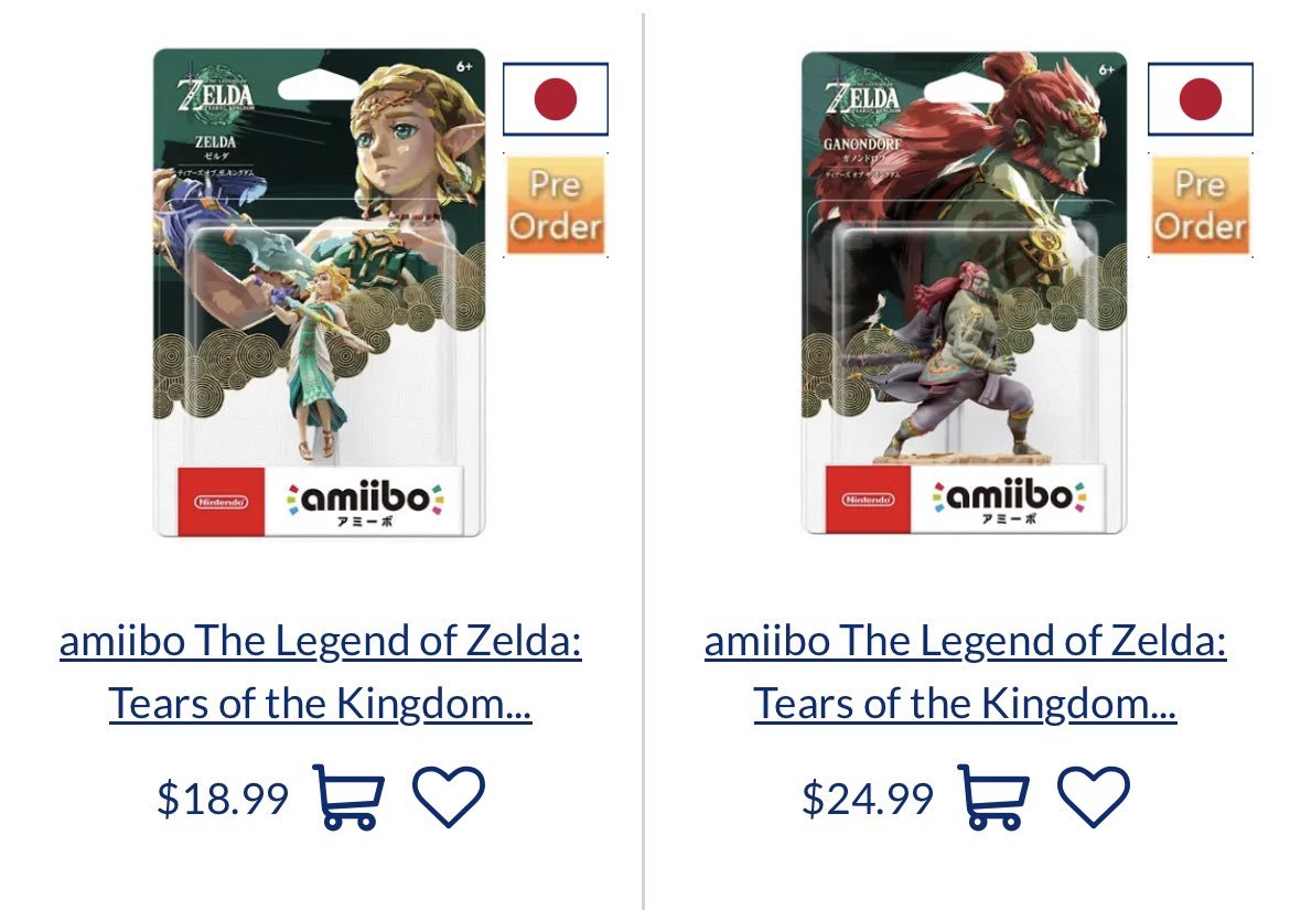 Zelda (Tears of the Kingdom) amiibo and Ganondorf (Tears of the