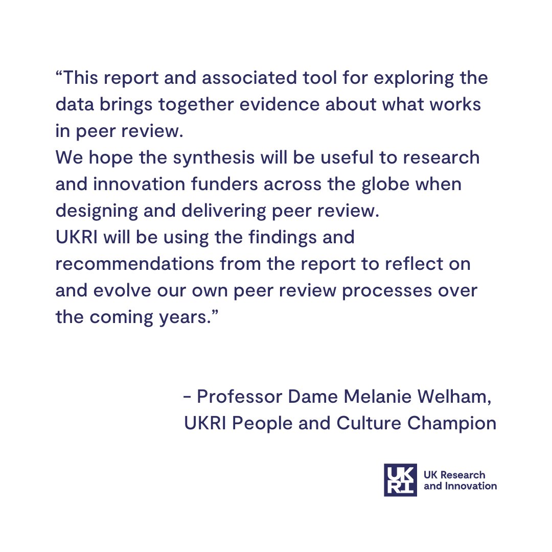 We have today published the ‘Review of peer review‘, a synthesis of evidence on different types of interventions in peer review processes, their aims, drawbacks, and impact: ukri.org/news/review-of…