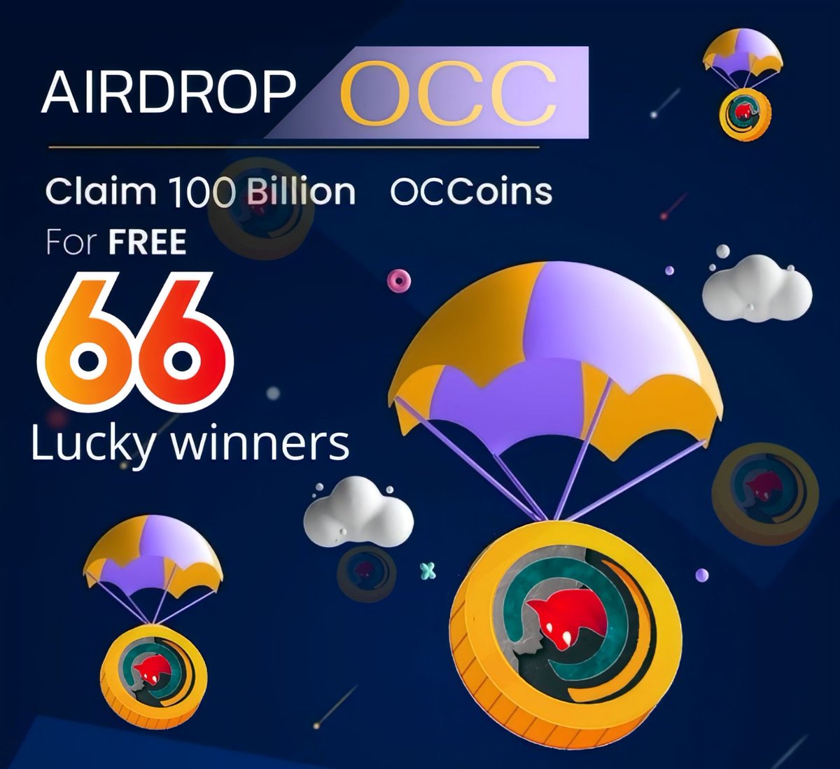 🔷 OCCoin airdrop has officially started.

🔷 You can enter the Airdrop bot by visiting the link below and after completing the steps, try your luck to win 100 billion OCC.

t.me/OCCoin_Airdrop…

Airdrop Bot Telegram ID: @OCCoin_Airdrop_bot

#Airdrop 
#occ
#OCCoin
