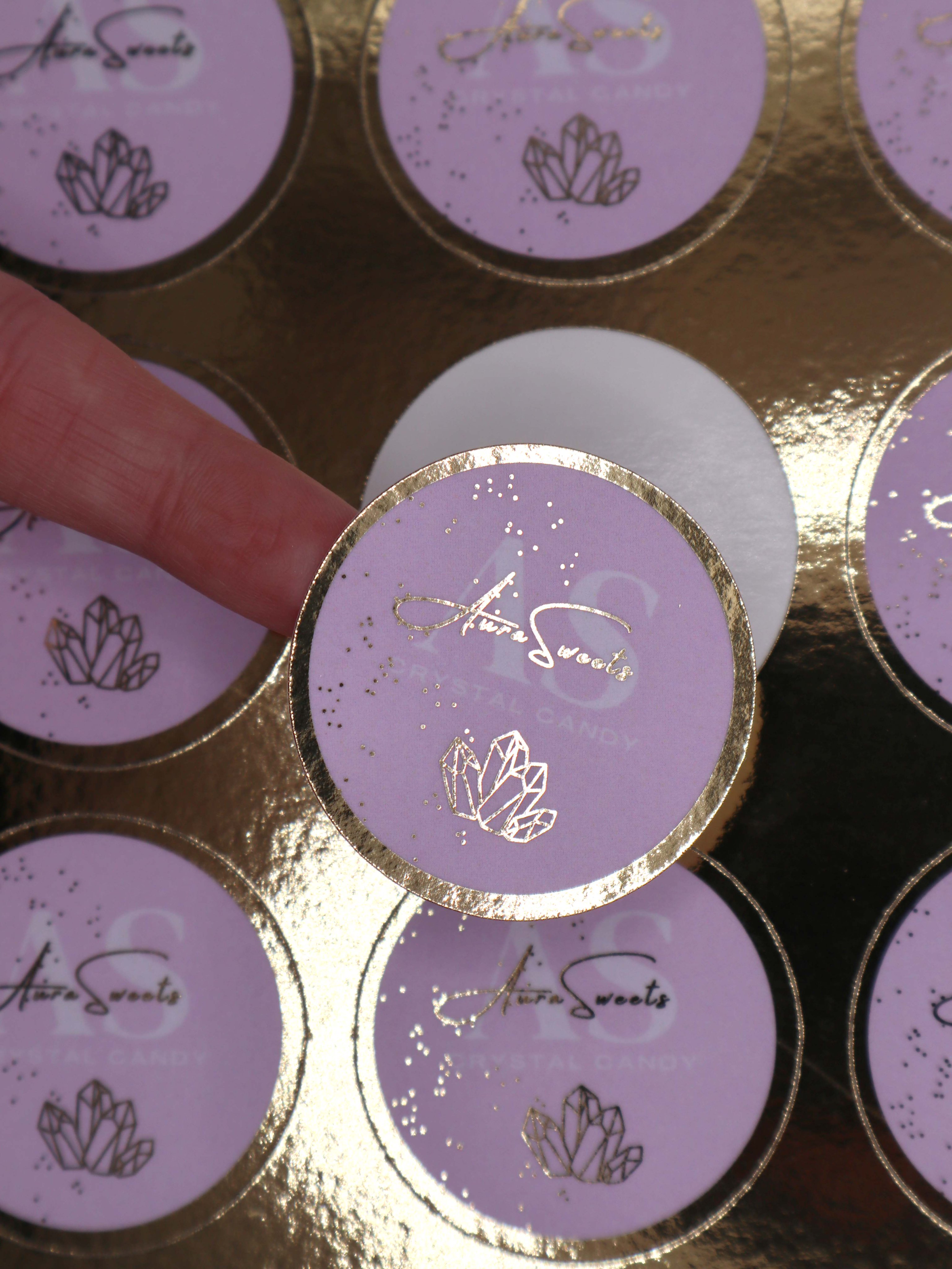 Metallic Foil Candle Sticker Printing