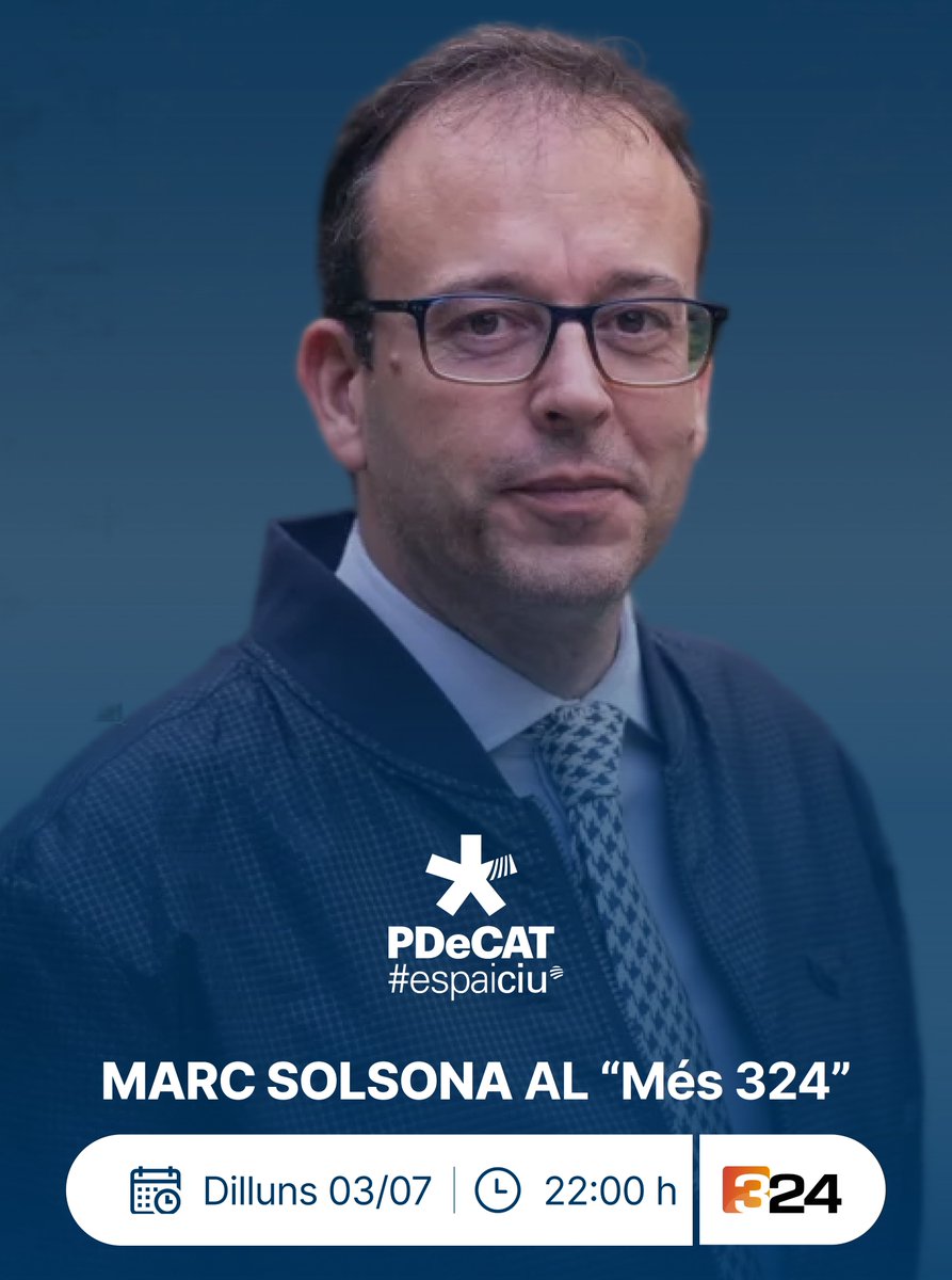 ☝️ Aquesta nit, <a href="/solsona_marc/">Marc Solsona</a> és entrevistat per <a href="/xgraset/">Xavier Grasset i Foraster</a> al <a href="/Mes_324/">Més 324 - TV3</a> ⤵️

🗓️ AVUI, 03/07
🕗 22:00 h
📺 3/24

📲 Mira-ho en directe ➡ ccma.cat/tv3/directe/324