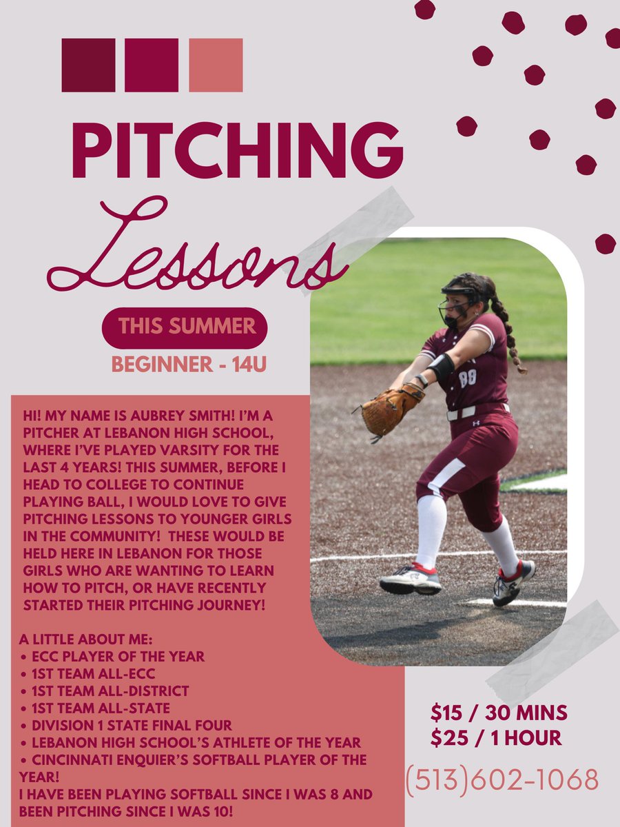 Aubrey__88's tweet image. I would love to give back to the community before I head off for college ball! If you know a little pitcher in the Lebanon area who would love to get started or improve on the fundamentals feel free to reach out! @LebanonFastpit1 @LHSsoftball_ @LebanonAthDept