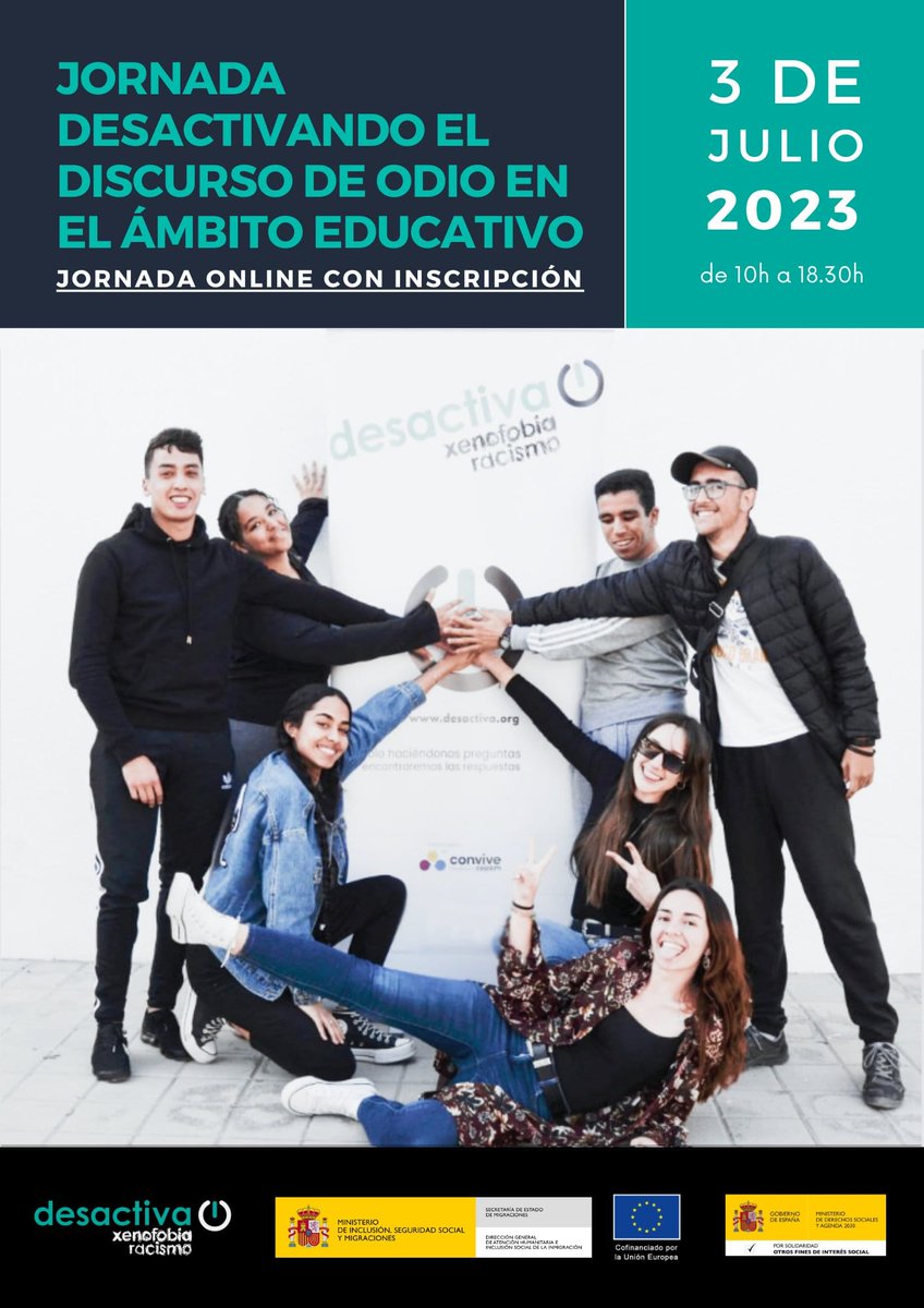 desactivaodio's tweet photo. 📢 ¡Continuamos con nuestra JORNADA DESACTIVANDO EL DISCURSO DE ODIO EN EL ÁMBITO EDUCATIVO!

🗣️ Durante la tarde, contaremos con la participación de jóvenes de diferentes lugares de #España para reflexionar sobre iniciativas y acciones para combatir el #racismo y la xenofobia!👇 https://t.co/TLFQS2zjkA