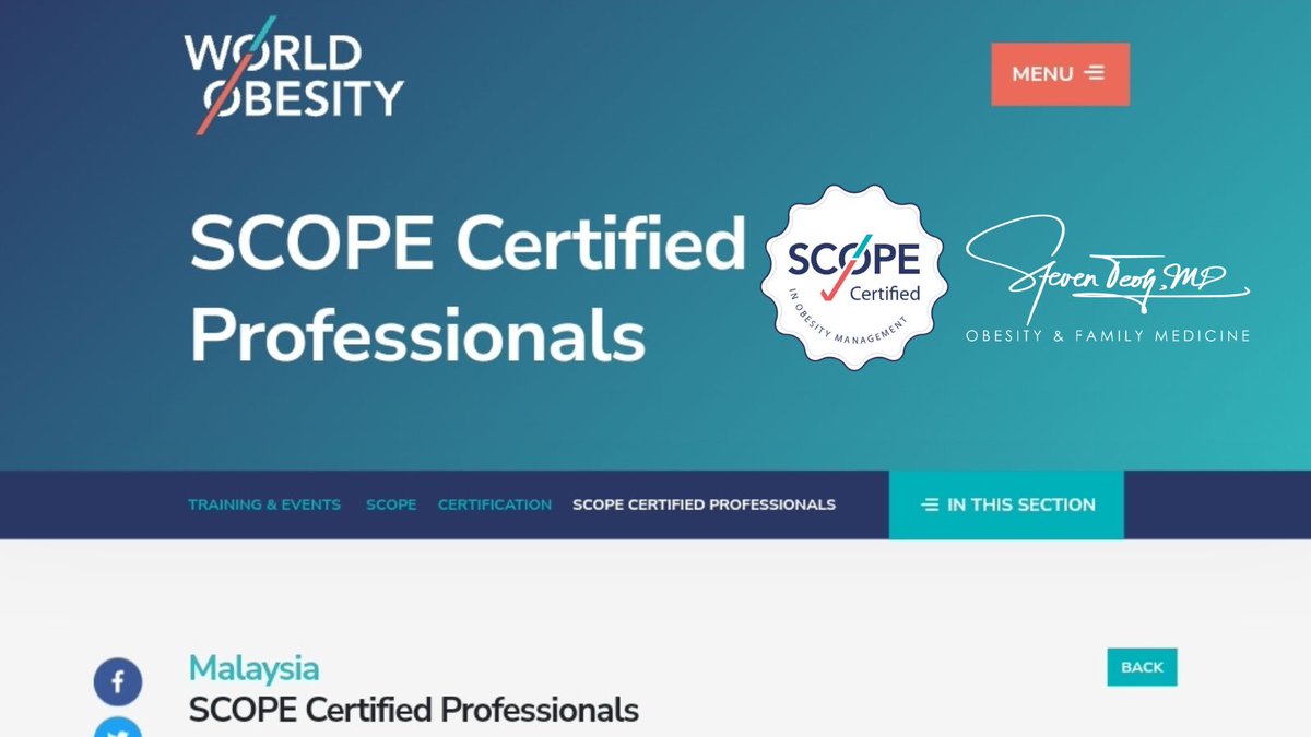 🇲🇾 had only 6 SCOPE certified professionals, 3 years ago. Now, we have grown to 60! With many still interested in taking up this internationally recognized obesity management certification. 👏
.
#obesity #obesitymedicine #obesitycare 
.
worldobesity.org/training-and-e…