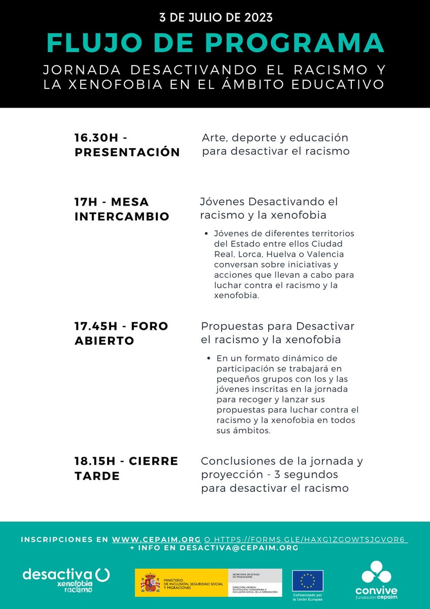 desactivaodio's tweet photo. 📢 ¡Continuamos con nuestra JORNADA DESACTIVANDO EL DISCURSO DE ODIO EN EL ÁMBITO EDUCATIVO!

🗣️ Durante la tarde, contaremos con la participación de jóvenes de diferentes lugares de #España para reflexionar sobre iniciativas y acciones para combatir el #racismo y la xenofobia!👇 https://t.co/TLFQS2zjkA