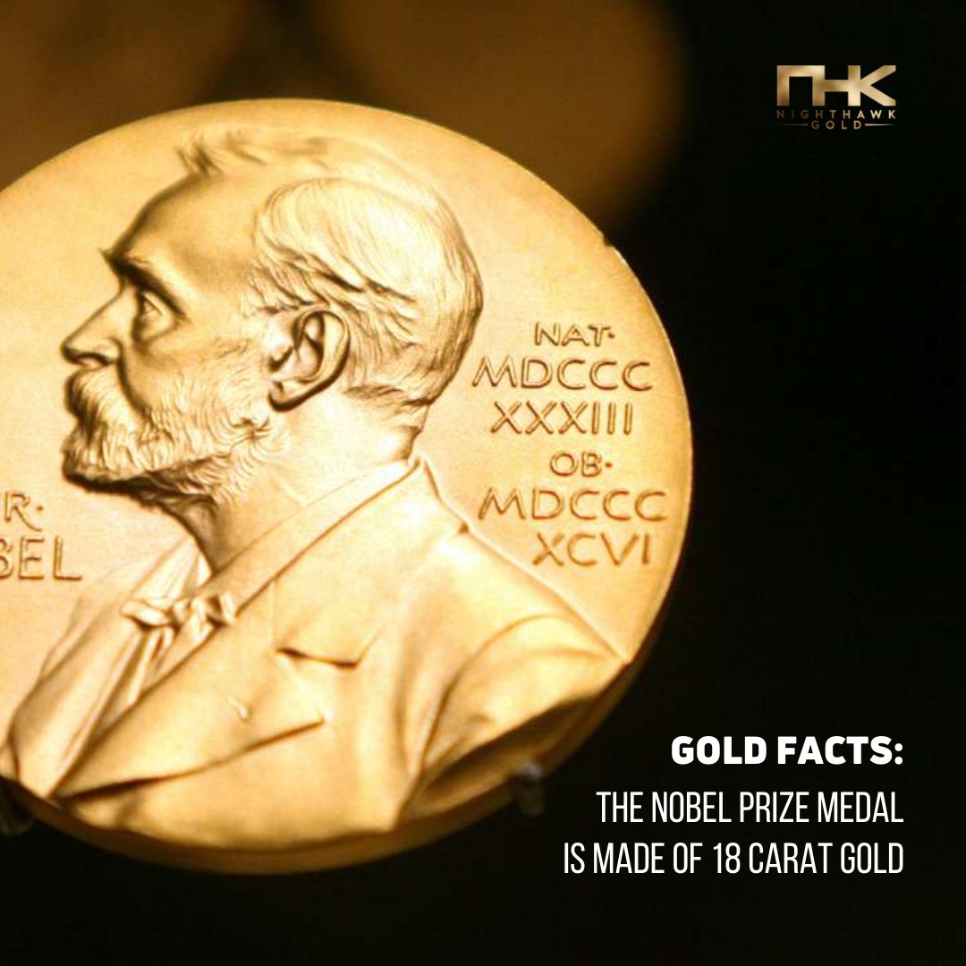 STLLRgold's tweet photo. Did you know the Nobel Prize medal is made of 18 carat gold and weighs up to 185g, depending on the field?
#gold #investing #goldmining #investingold #goldinvesting #goldexploration #nwt #mining #goldstocks #golddeveloper #inflation #goldfacts #nobelprize https://t.co/QdmSWe5sbF