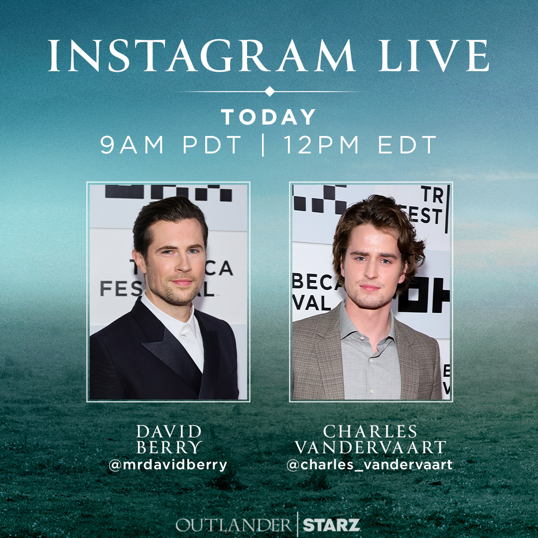 In just ONE HOUR the honorable @Charlesdv12 and #davidberry reunite to answer your fan questions! #Outlander