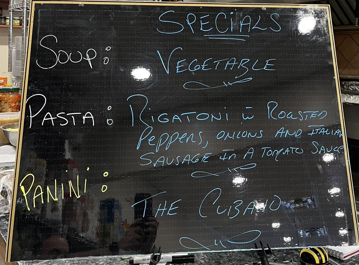 Today’s lunch specials plus our delicious deli sandwiches and salads