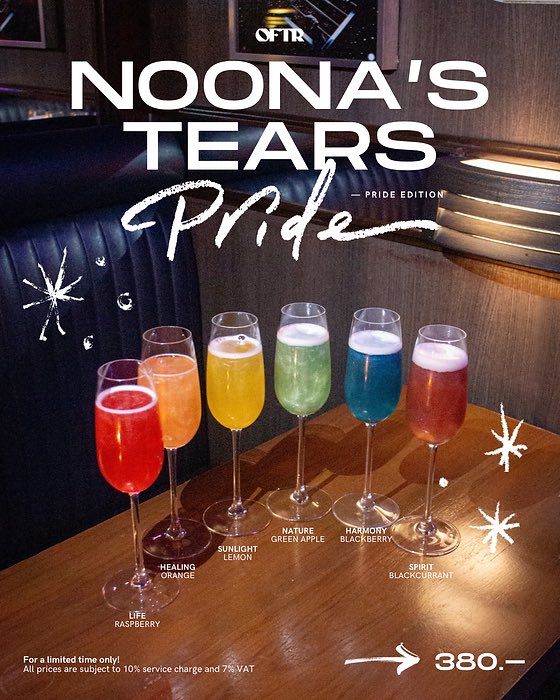 halu_tajma_6552's tweet photo. 今回も旅の終わりに #OFTRBar へ
Noona’s Tearsは期間限定🌈でカラフルなメニューがあって右から2番目の
Harmonyにしました
そして The Chemotherapy とAfter The Rainも!
とっても素敵なBarなのでまた行きたいな✨
1枚目の写真は公式HPからお借りしました https://t.co/R9KCNVCnfo