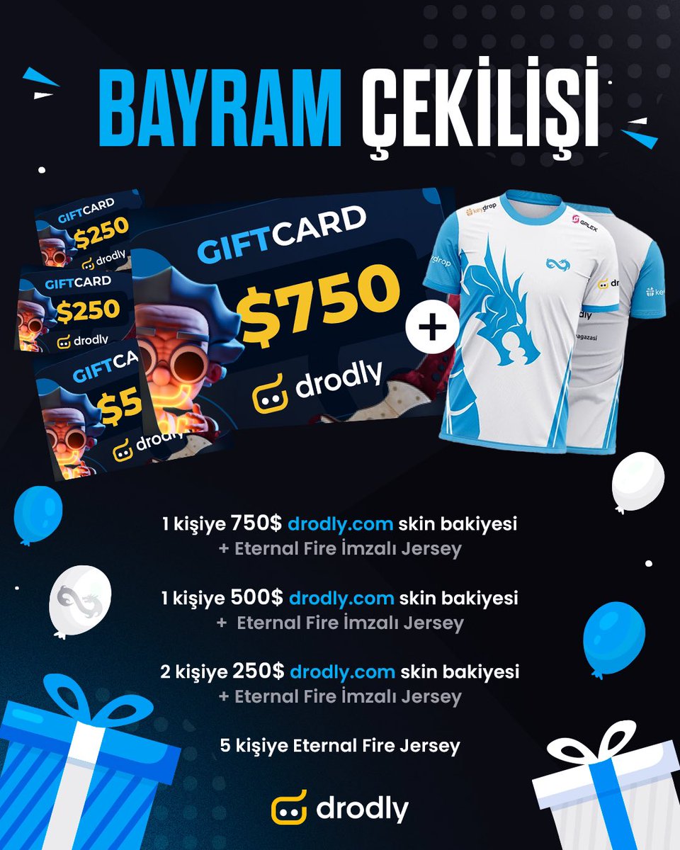 eternalfiregg's tweet photo. Bu bayram hediyeniz Drodly’den! Yapman gerekenler çok basit:

- @eternalfiregg ve @Drodly_Official hesaplarını takip et,
- Bu gönderiyi beğen,

Bayram çekilişimize katıl ve dolu dolu ödülleri kazanma şansını yakala! https://t.co/gVFWmxHArR